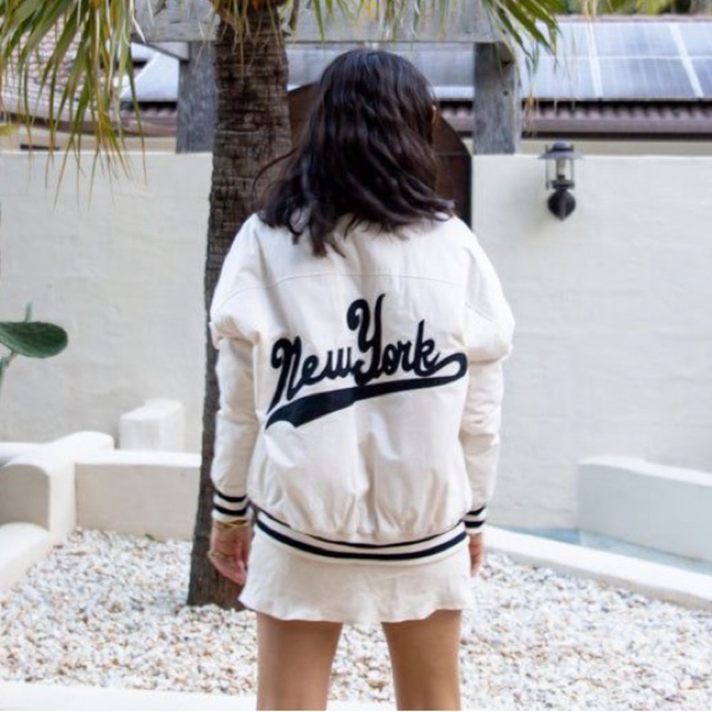VRG GRL New York Bomber Jacket // Cream